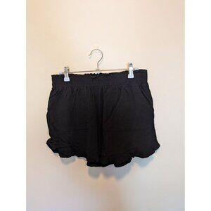 Allie Rose Womens Black Ruffled Hem Shorts Large